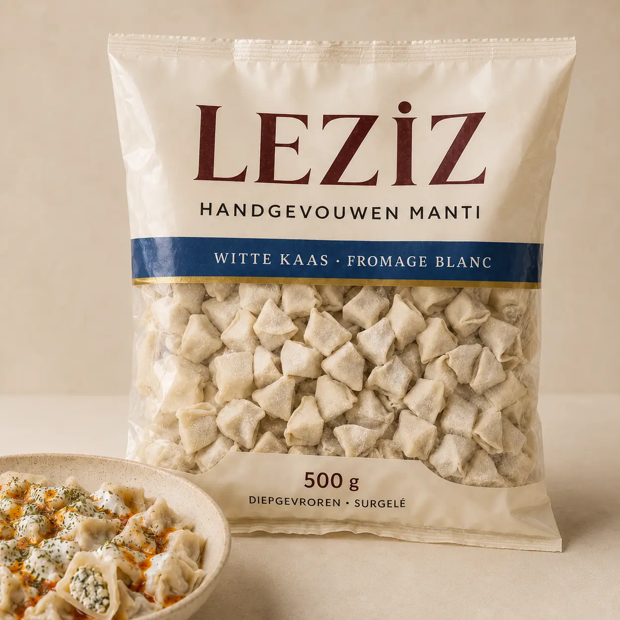 Conceptverpakking voor Mantı met witte kaas