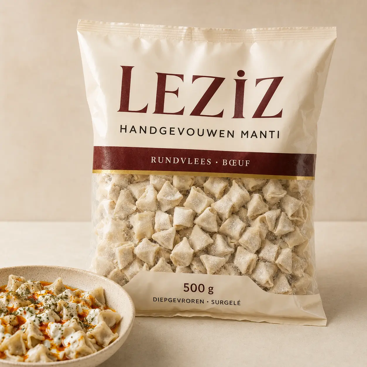 Conceptverpakking voor Mantı met rundvlees